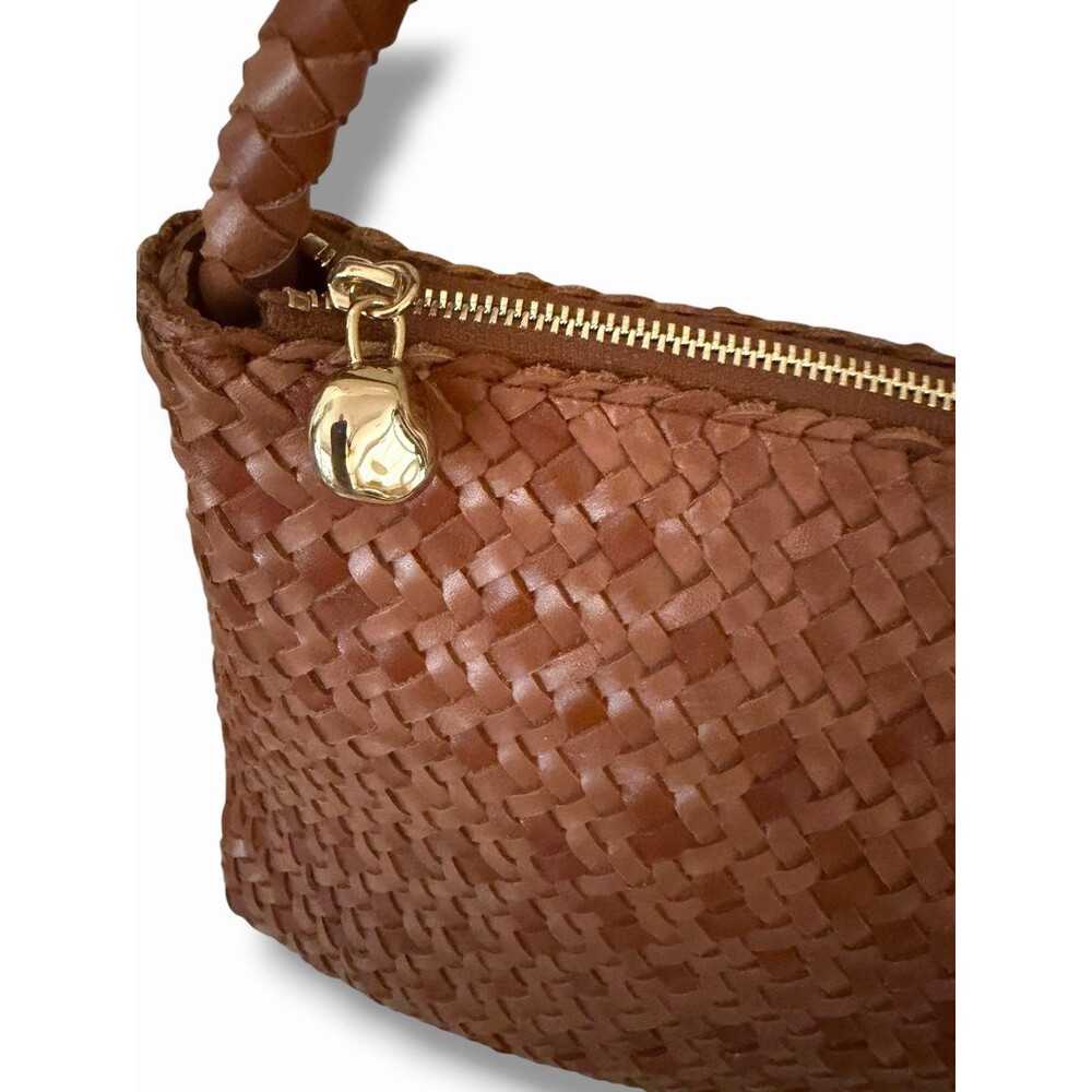 Madewell The Signature Woven Zip Top Shoulder Bag Woven Handbag Burnt Siena - Picture 3 of 12